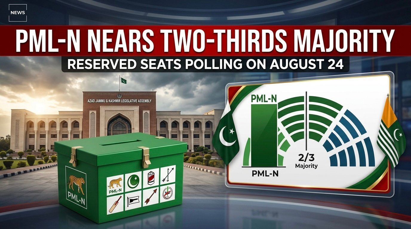 PML-N Moves Closer to Two-Thirds Majority as AJK Reserved Seats Polling Set for August 24
